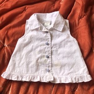 Embroidered Button-Up Tank